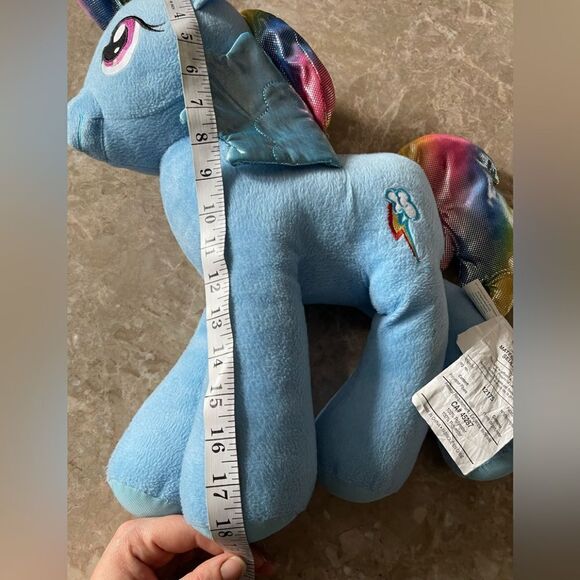 RAINBOW DASH My Little Pony Blue Plush Stuffed Animal Metallic Hasbro 2017 18” - Picture 6 of 8